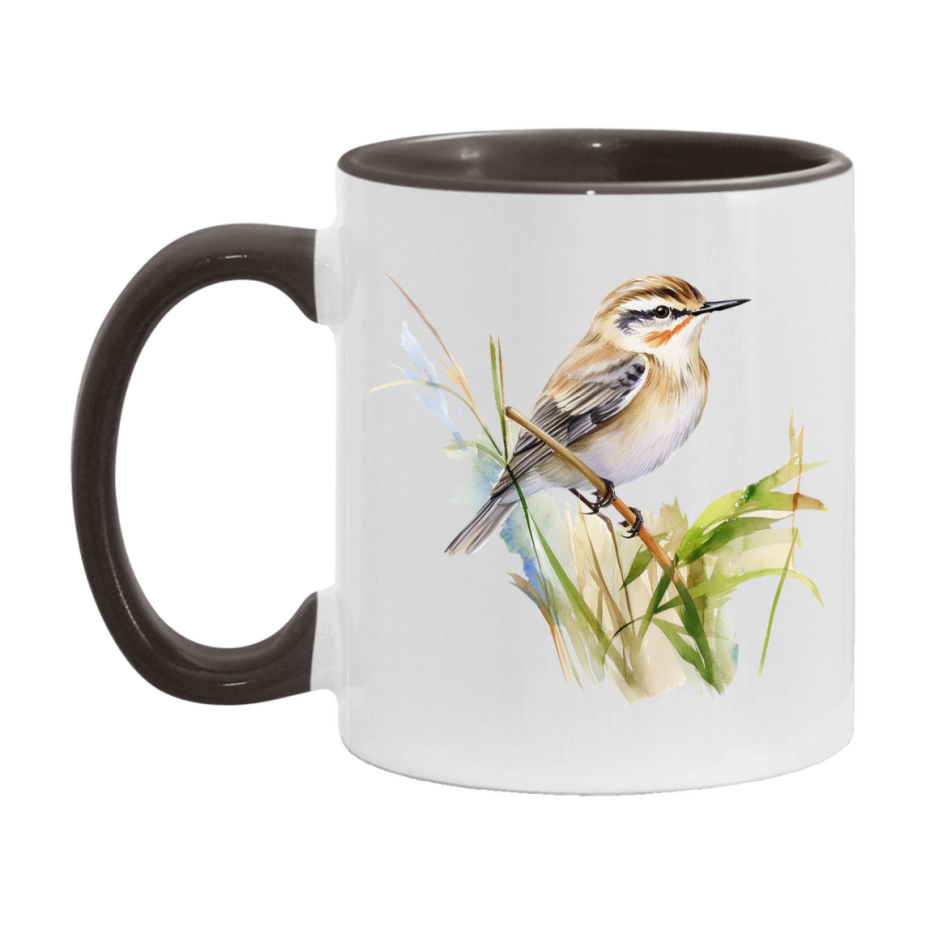 Bird Watching Mug, Sedge Warbler Song Bird Mug, 11oz or 15oz White Ceramic Coffee Mug Gift for Bird Watchers