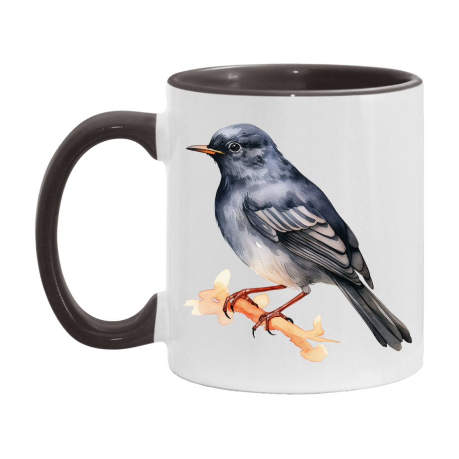 Bird Watching Mug, Slaty Backed Nightingale Thrush Song Bird Mug, 11oz or 15oz White Ceramic Coffee Mug Gift for Bird Watchers