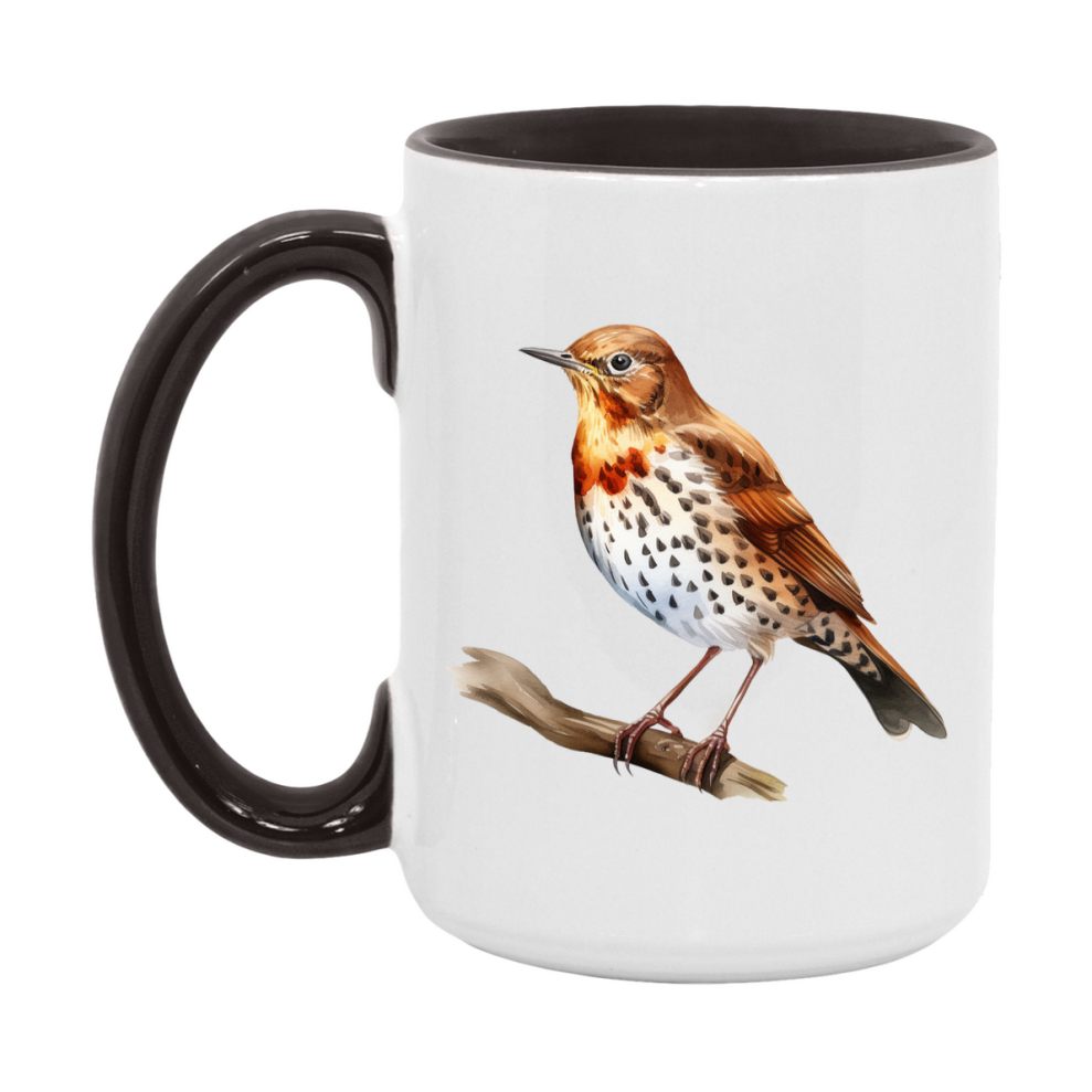 Bird Watching Mug, Song Thrush Song Bird Mug, 11oz or 15oz White Ceramic Coffee Mug Gift for Bird Watchers