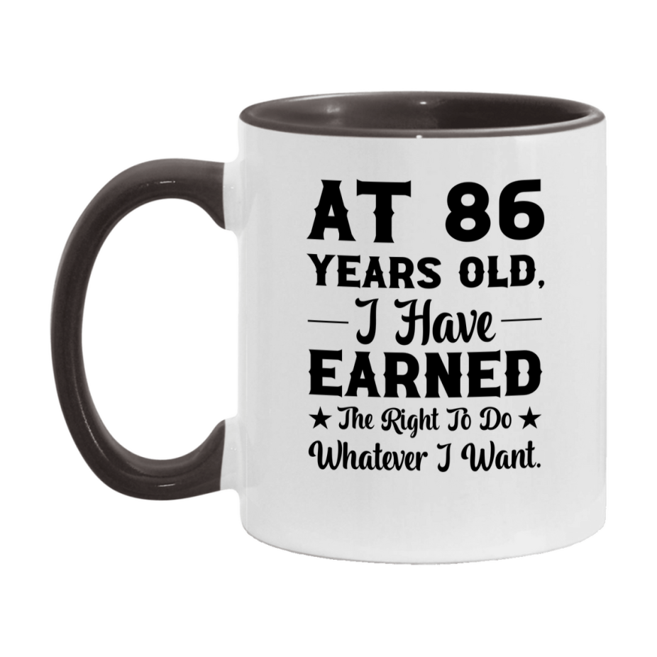 Birthday Gift for 86 Year Old Men and Women, Funny Coffee Mug, 11oz or 15oz Ceramic White Cup
