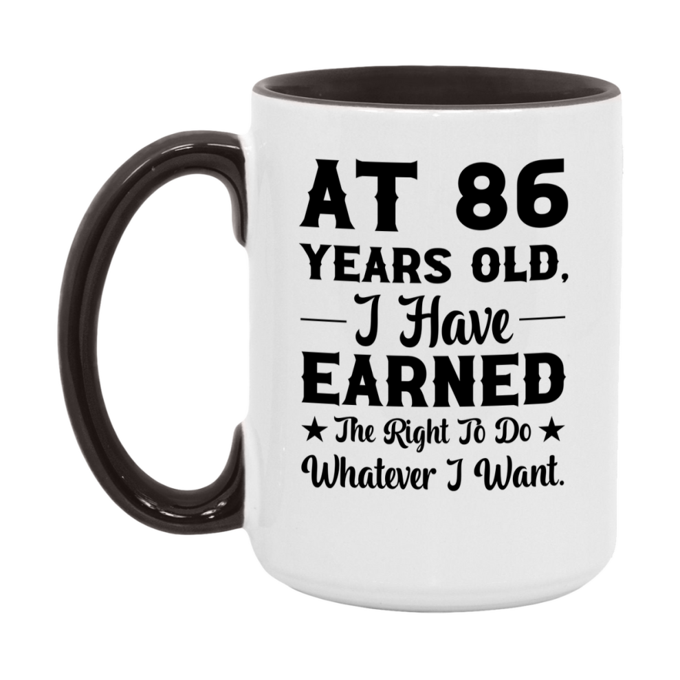 Birthday Gift for 86 Year Old Men and Women, Funny Coffee Mug, 11oz or 15oz Ceramic White Cup