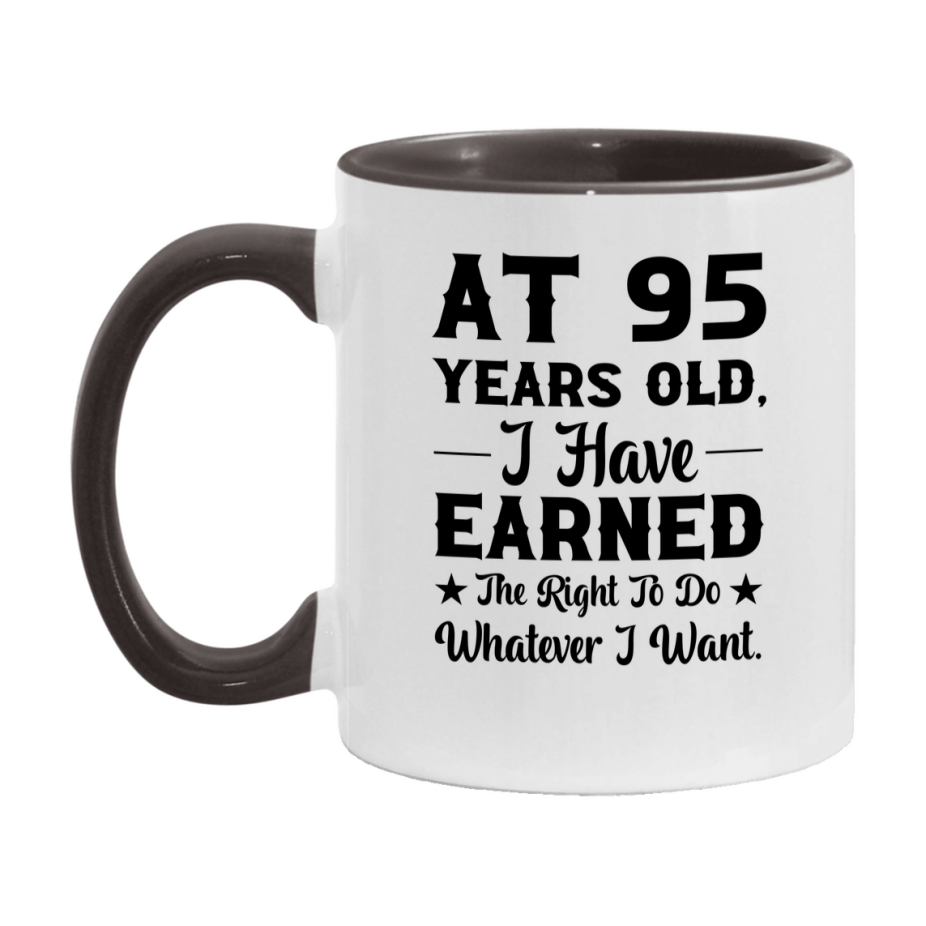 Birthday Gift for 95 Year Old Men and Women, Funny Coffee Mug, 11oz or 15oz Ceramic White Cup