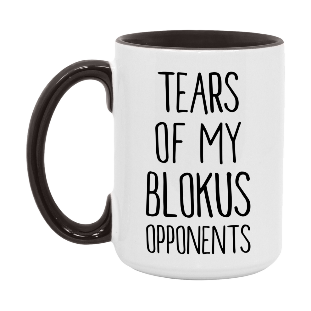 Funny Board Game Mug, Tears of My Blokus Opponents, 11oz or 15oz Ceramic White Coffee Cup