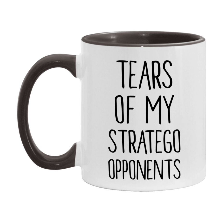 Funny Board Game Mug, Tears of My Stratego Opponents, 11oz or 15oz Ceramic White Coffee Cup