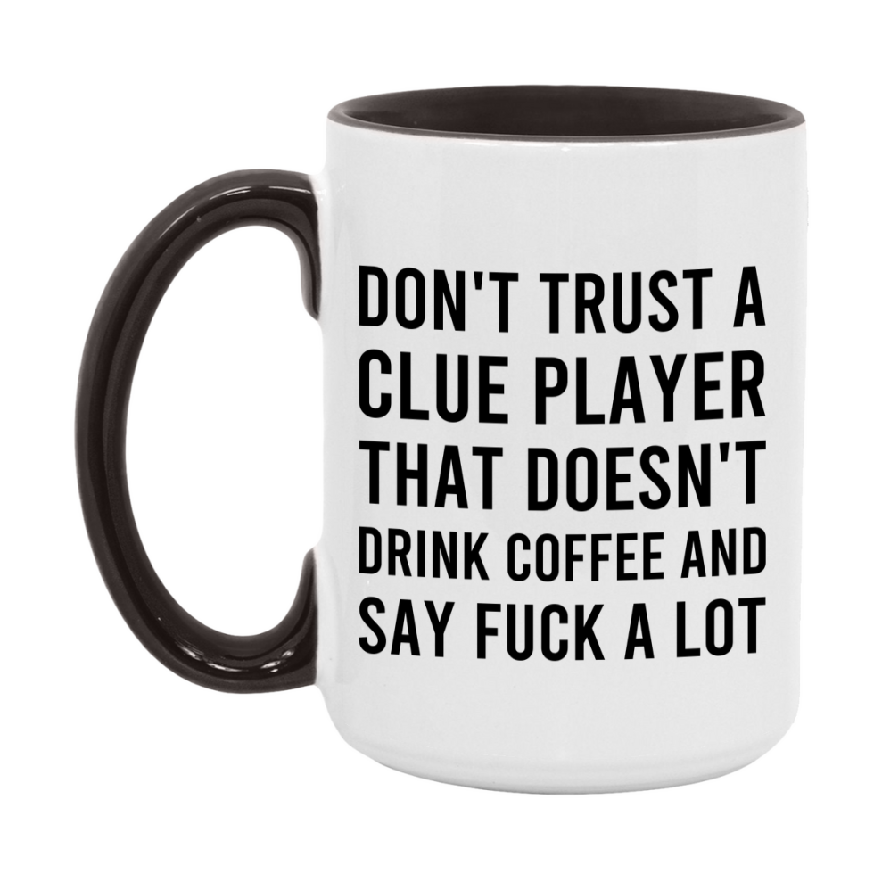 Board Game Gift, Funny Clue Player Mug, 11oz or 15oz White Ceramic Coffee Cup Novelty Gift