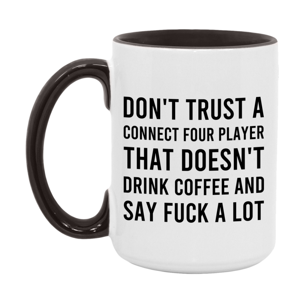 Board Game Gift, Funny Connect Four Player Mug, 11oz or 15oz White Ceramic Coffee Cup Novelty Gift