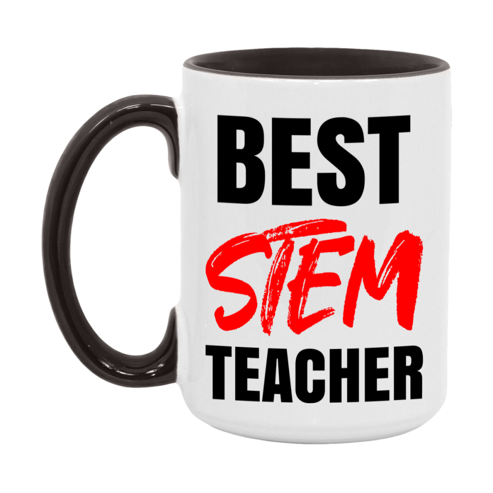 Teacher Superlative Mug, Best Stem Teacher Gift, 11oz or 15oz White Ceramic Coffee Cup for Stem Teacher