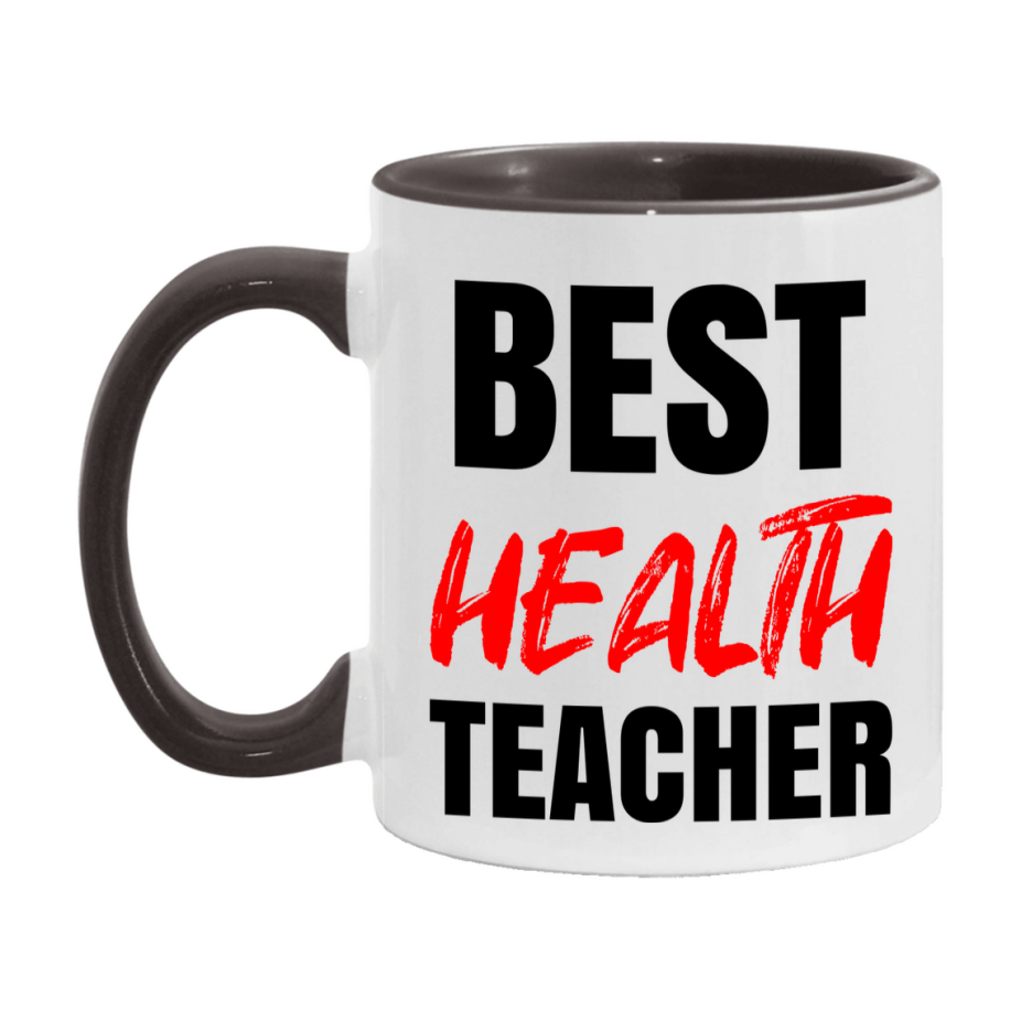 Teacher Superlative Mug, Best Health Teacher Gift, 11oz or 15oz White Ceramic Coffee Cup for Health Teacher