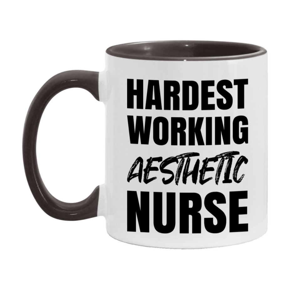 Nurse Superlative Mug, Hardest Working Aesthetic Nurse Gift, 11oz or 15oz Ceramic Coffee Cup Gift