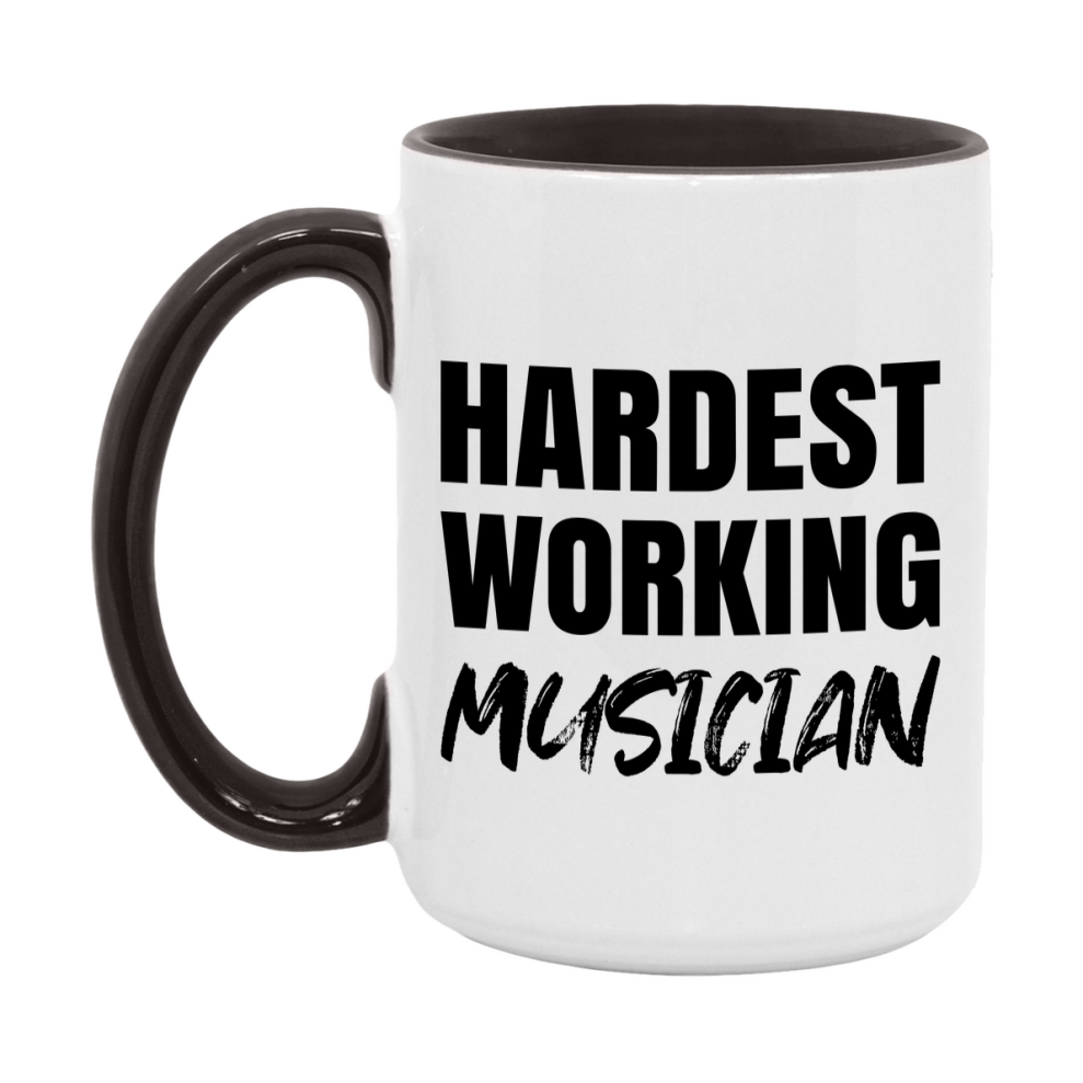 Musician Superlative Mug, Hardest Working Musician, 11oz or 15oz Ceramic Coffee Mug, Double-Sided Cup, Gift for Musician, Coworker Gift, Boss Gift