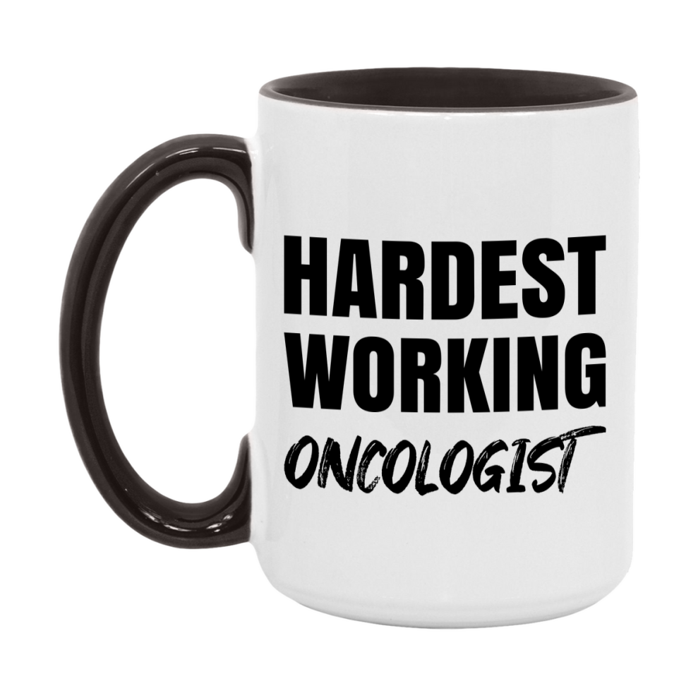 Oncologist Superlative Mug, Hardest Working Oncologist, 11oz or 15oz Ceramic Coffee Mug, Double-Sided Cup, Gift for Oncologist, Coworker Gift, Boss Gift