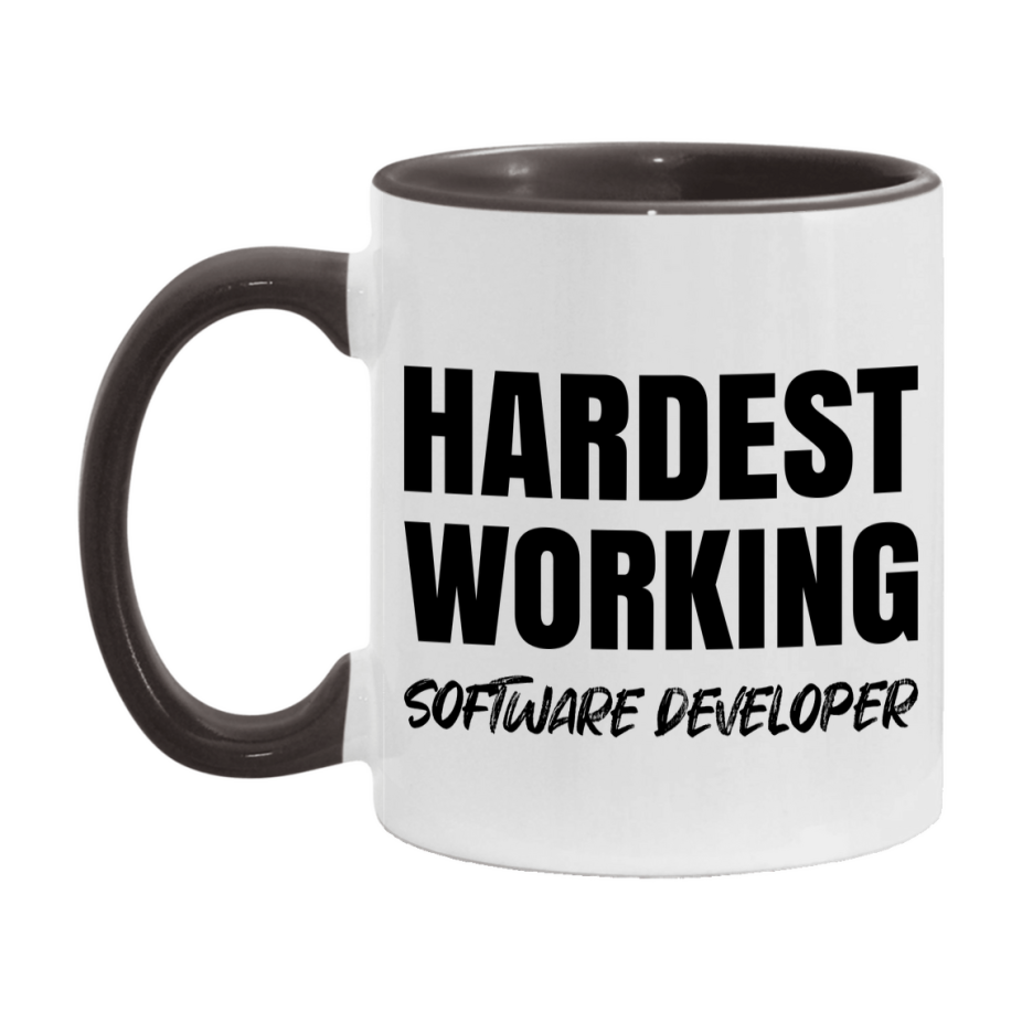 Software Developer Superlative Mug, Hardest Working Software Developer, 11oz or 15oz Ceramic Coffee Mug, Double-Sided Cup, Gift for Software Developer, Coworker Gift, Boss Gift