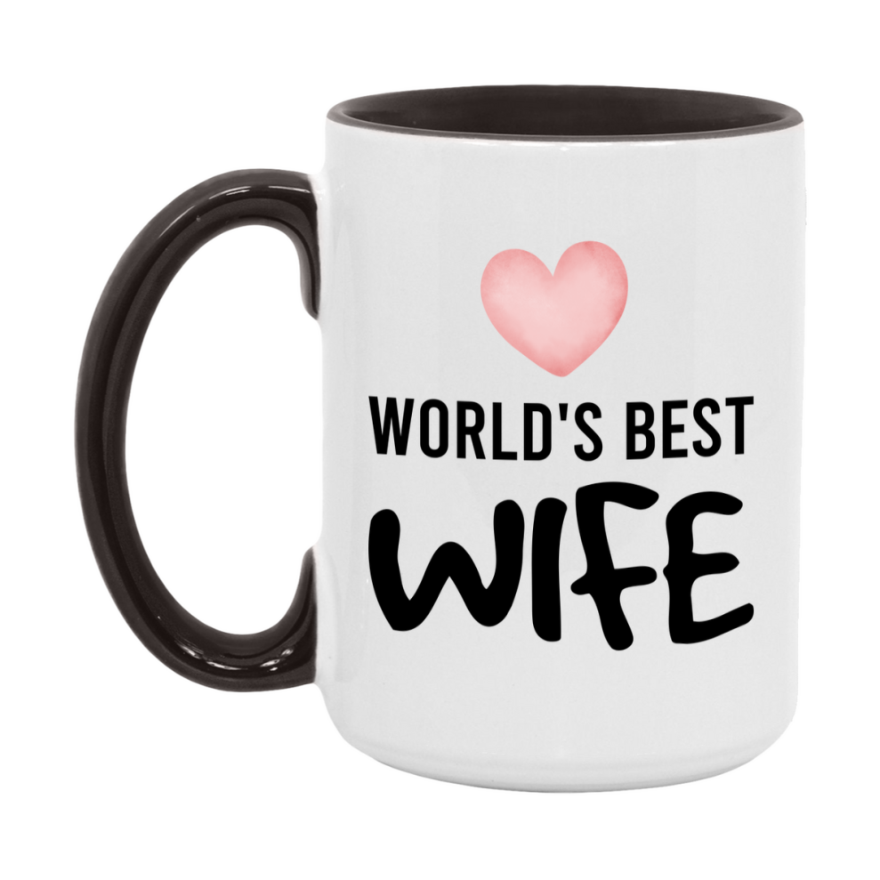 World's Best Wife Mug, Wife Superlative Coffee Mug, 11oz or 15oz Ceramic Cup, Gift for Wife