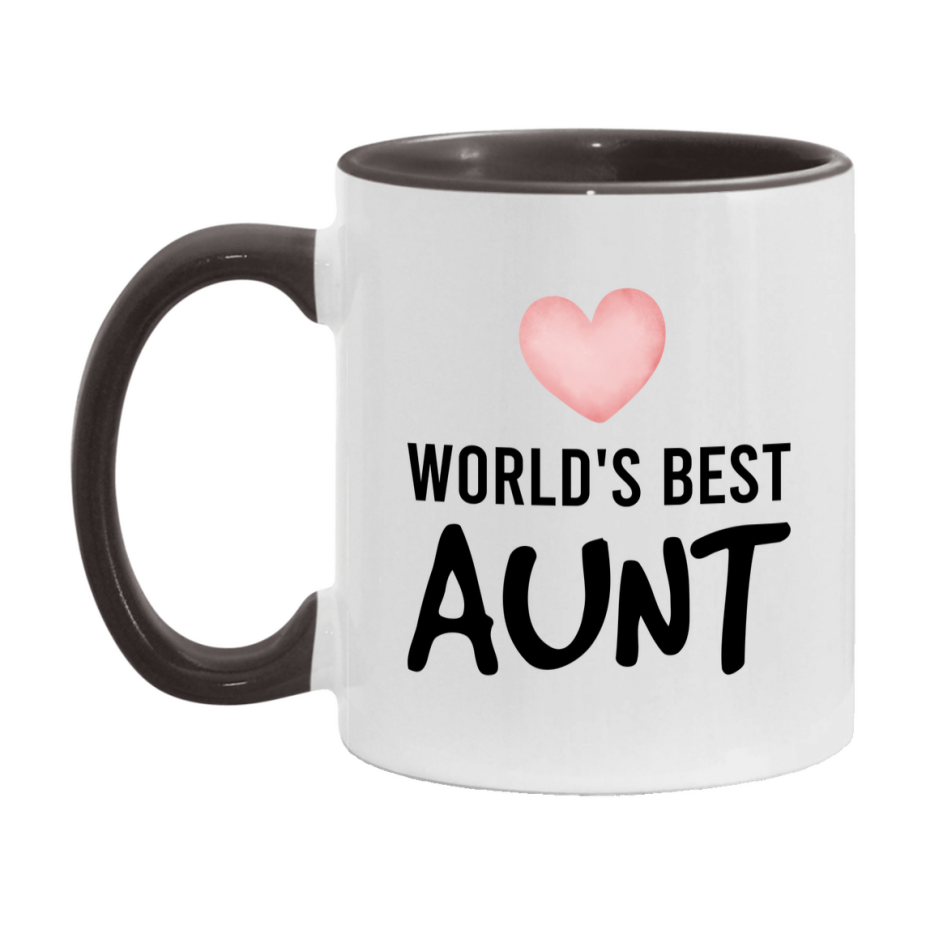 World's Best Aunt Mug, Aunt Superlative Coffee Mug, 11oz or 15oz Ceramic Cup, Gift for Aunt