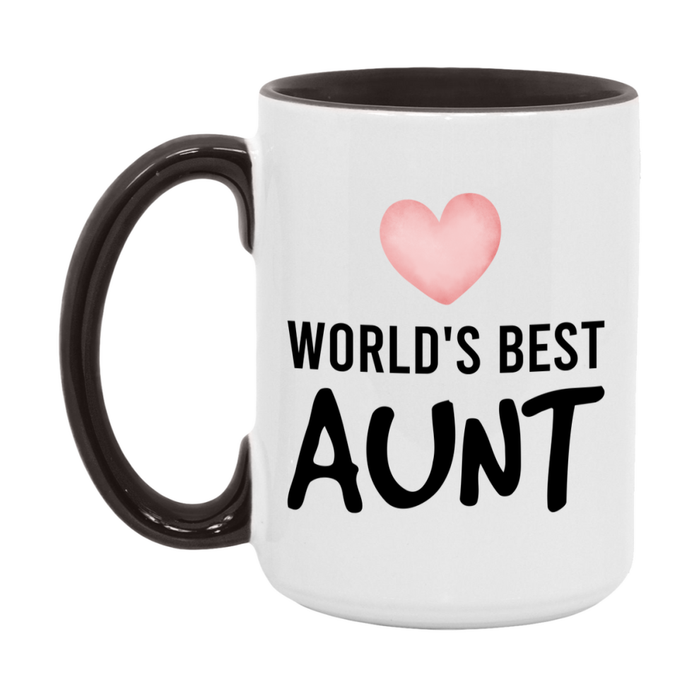 World's Best Aunt Mug, Aunt Superlative Coffee Mug, 11oz or 15oz Ceramic Cup, Gift for Aunt