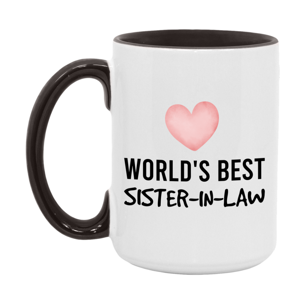 World's Best Sister-In-Law Mug, Sister-In-Law Superlative Coffee Mug, 11oz or 15oz Ceramic Cup, Gift for Sister-In-Law