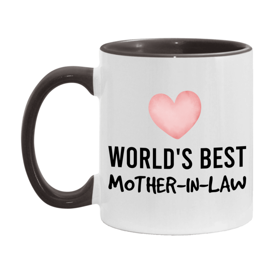 World's Best Mother-In-Law Mug, Mother-In-Law Superlative Coffee Mug, 11oz or 15oz Ceramic Cup, Gift for Mother-In-Law