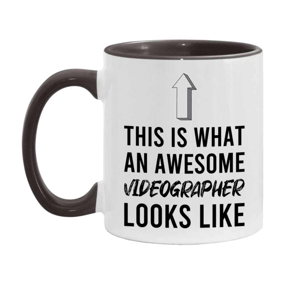 Funny Videographer Mug - This Is What An Awesome Videographer Looks Like - 11oz or 15oz Ceramic Coffee Cup - Novelty Gift for Videographer Professionals
