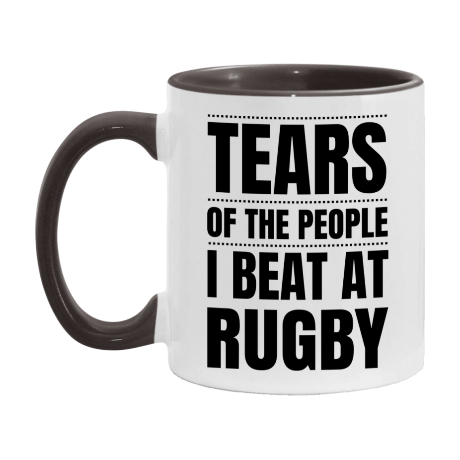 Funny Rugby Mug - "Tears Of The People I Beat At Rugby" - 11Oz Or 15Oz Ceramic Coffee Cup