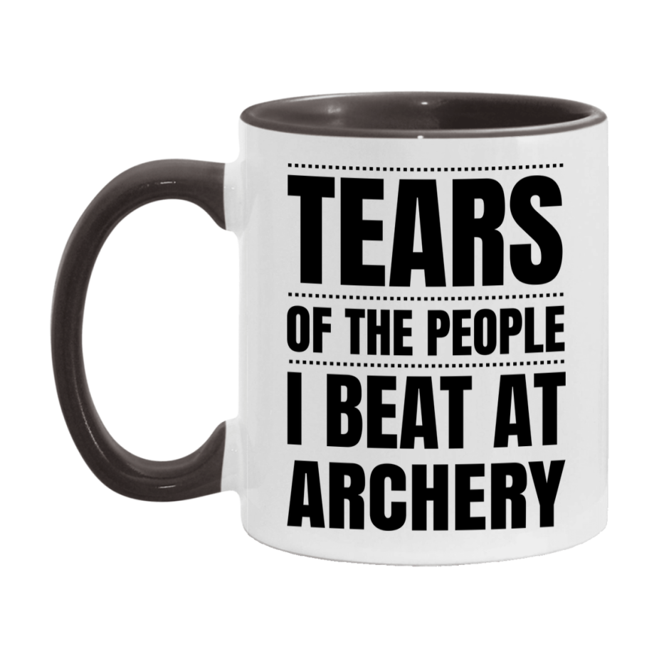 Funny Archery Mug - "Tears Of The People I Beat At Archery" - 11Oz Or 15Oz Ceramic Coffee Cup