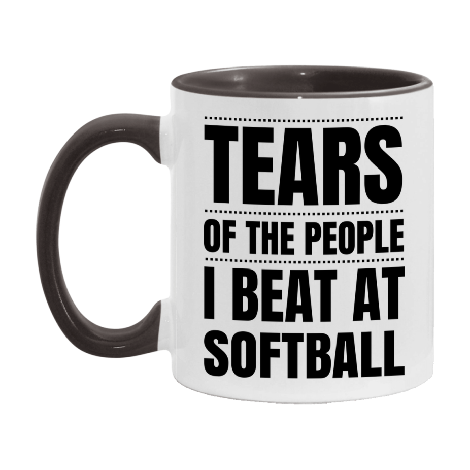 Funny Softball Mug - "Tears Of The People I Beat At Softball" - 11Oz Or 15Oz Ceramic Coffee Cup
