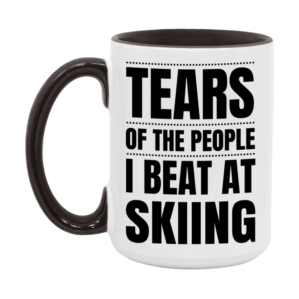 Funny Skiing Mug - "Tears Of The People I Beat At Skiing" - 11Oz Or 15Oz Ceramic Coffee Cup