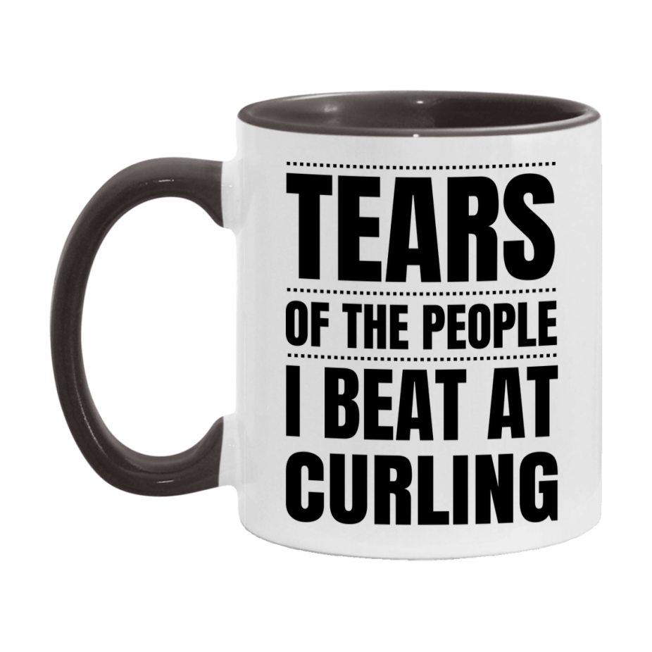 Funny Curling Mug - "Tears Of The People I Beat At Curling" - 11Oz Or 15Oz Ceramic Coffee Cup