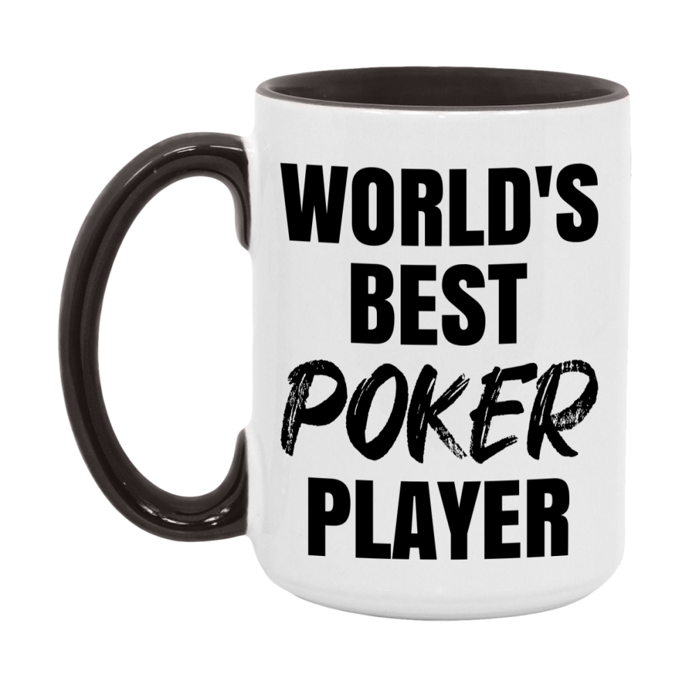 World's Best Poker Player Mug, Funny Card Game Player Gift, 11Oz Or 15Oz White Ceramic Mug