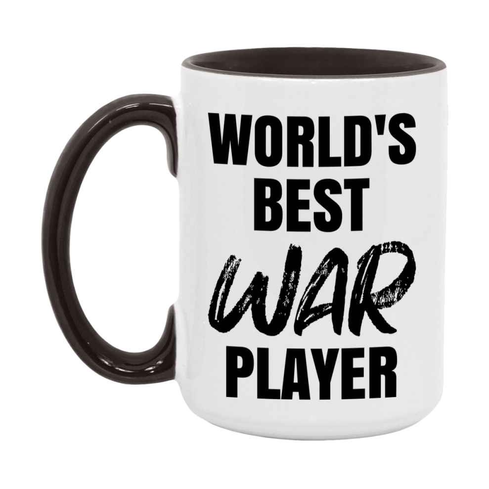 World's Best War Player Mug, Funny Card Game Player Gift, 11Oz Or 15Oz White Ceramic Mug