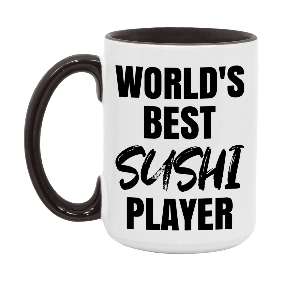 World's Best Sushi Player Mug, Funny Card Game Player Gift, 11Oz Or 15Oz White Ceramic Mug
