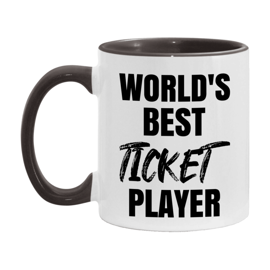 World's Best Ticket Player Mug, Funny Game Board Gift, 11Oz Or 15Oz White Ceramic Mug