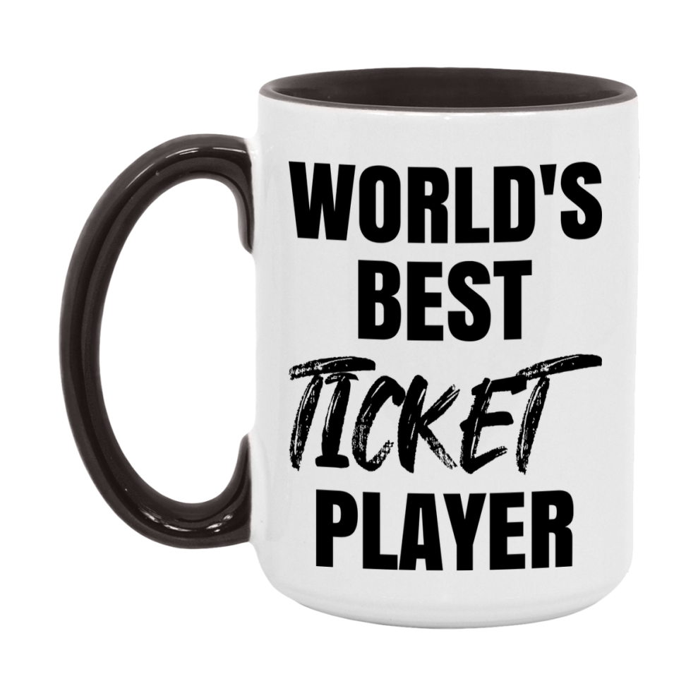 World's Best Ticket Player Mug, Funny Game Board Gift, 11Oz Or 15Oz White Ceramic Mug