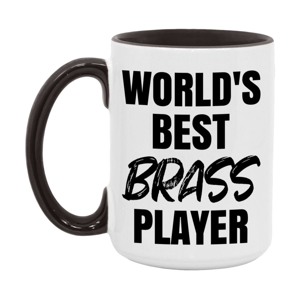 World's Best Brass Player Mug, Funny Game Board Gift, 11Oz Or 15Oz White Ceramic Mug