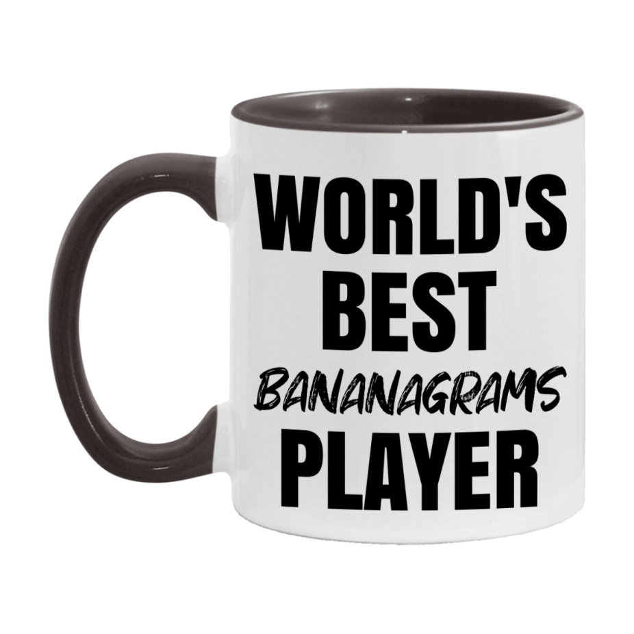 World's Best Bananagrams Player Mug, Funny Game Board Gift, 11Oz Or 15Oz White Ceramic Mug