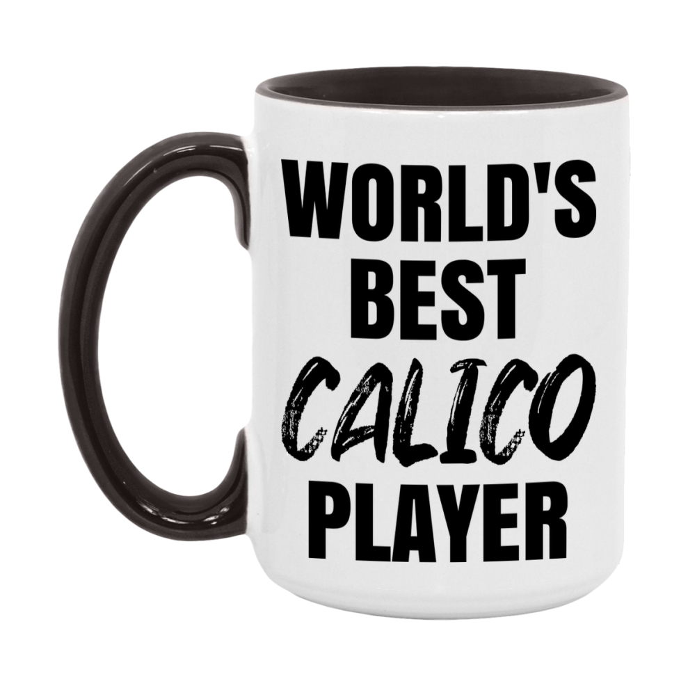 World's Best Calico Player Mug, Funny Game Board Gift, 11Oz Or 15Oz White Ceramic Mug