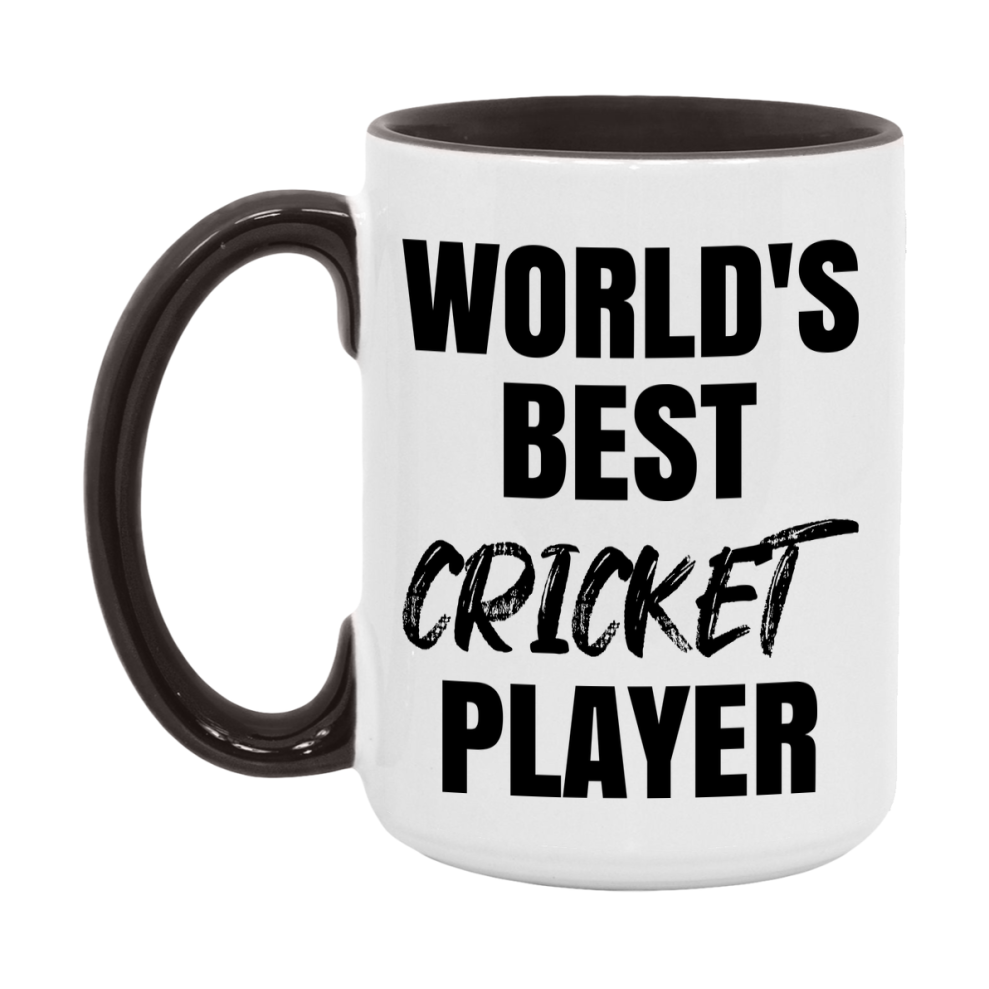 World's Best Cricket Player Mug, Double-Sided 11Oz Or 15Oz Coffee Cup