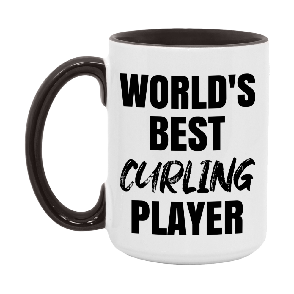 World's Best Curling Player Mug, Double-Sided 11Oz Or 15Oz Coffee Cup