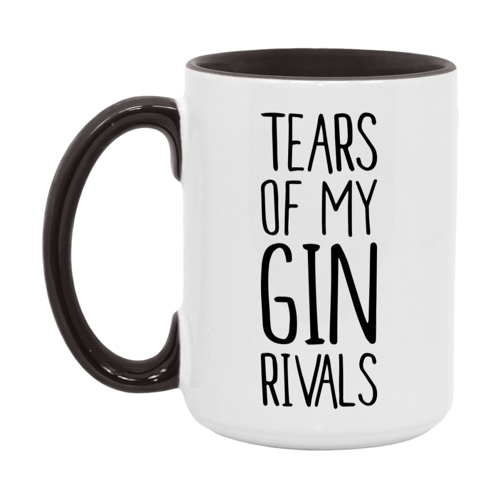 Funny Gin Mug, Tears Of My Gin Rivals, 11Oz Or 15Oz Ceramic Coffee Cup