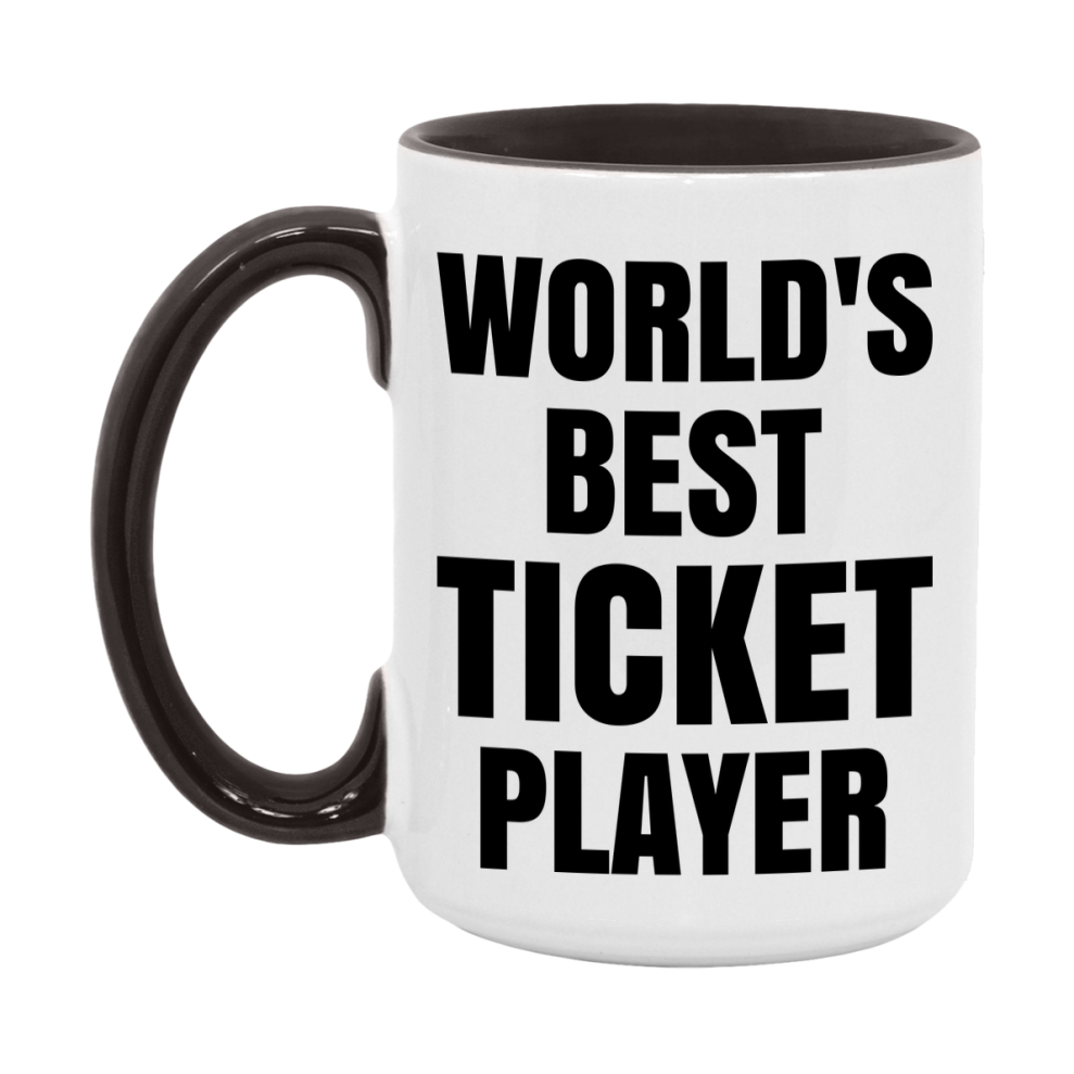 Funny Game Board Mug, World's Okayest Ticket Player, 11Oz Or 15Oz Ceramic Coffee Cup