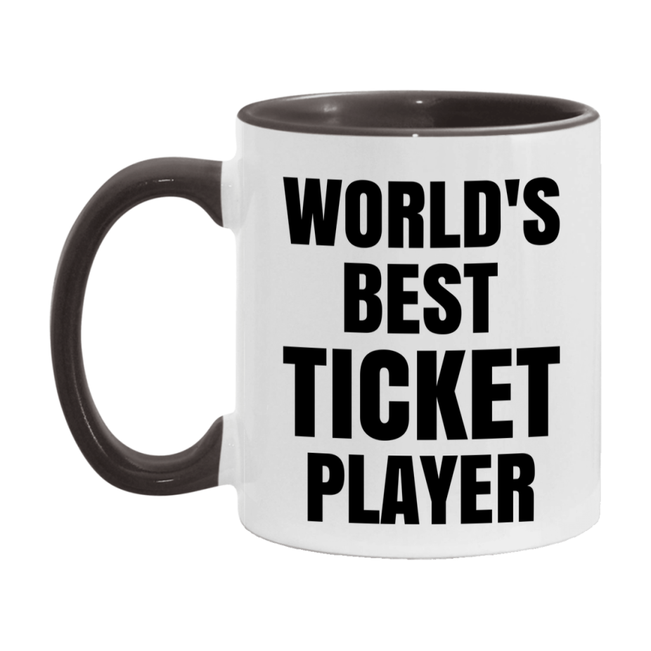 Funny Game Board Mug, World's Okayest Ticket Player, 11Oz Or 15Oz Ceramic Coffee Cup