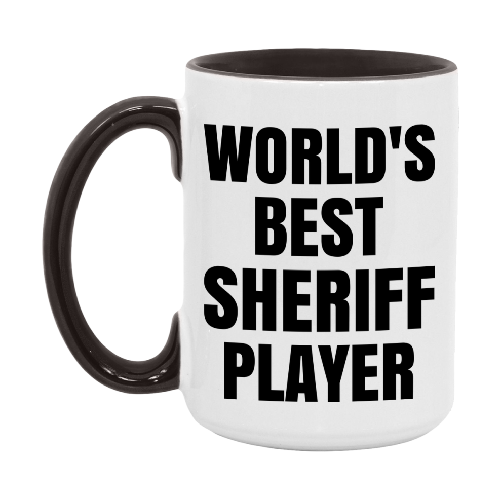 Funny Game Board Mug, World's Okayest Sheriff Player, 11Oz Or 15Oz Ceramic Coffee Cup