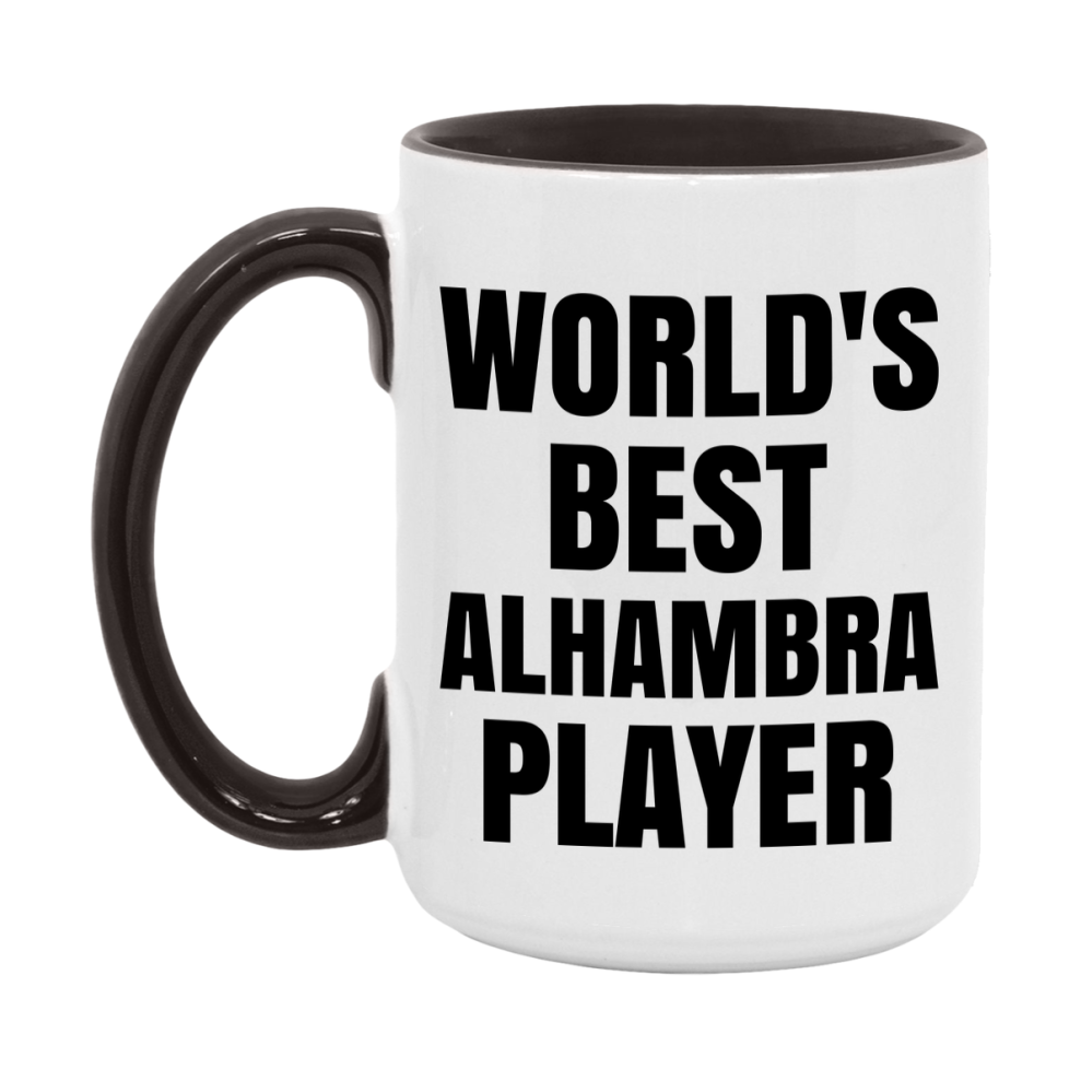Funny Game Board Mug, World's Okayest Alhambra Player, 11Oz Or 15Oz Ceramic Coffee Cup