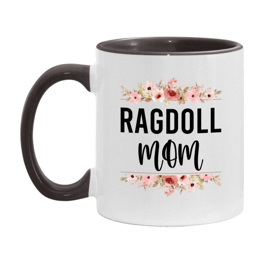 Ragdoll Cat Mom Mug, Floral Cat Mug For Mom, 11Oz Or 15Oz Coffee Cup