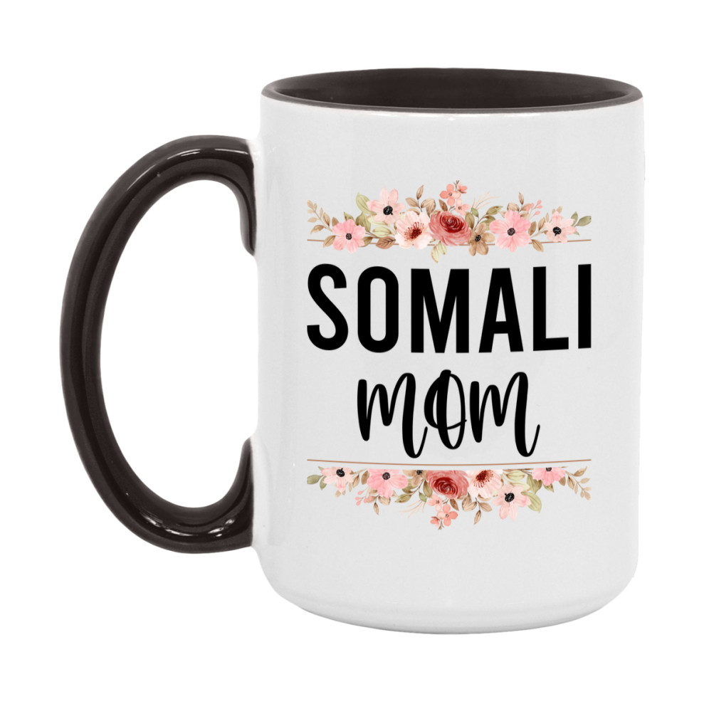 Somali Cat Mom Mug, Floral Cat Mug For Mom, 11Oz Or 15Oz Coffee Cup