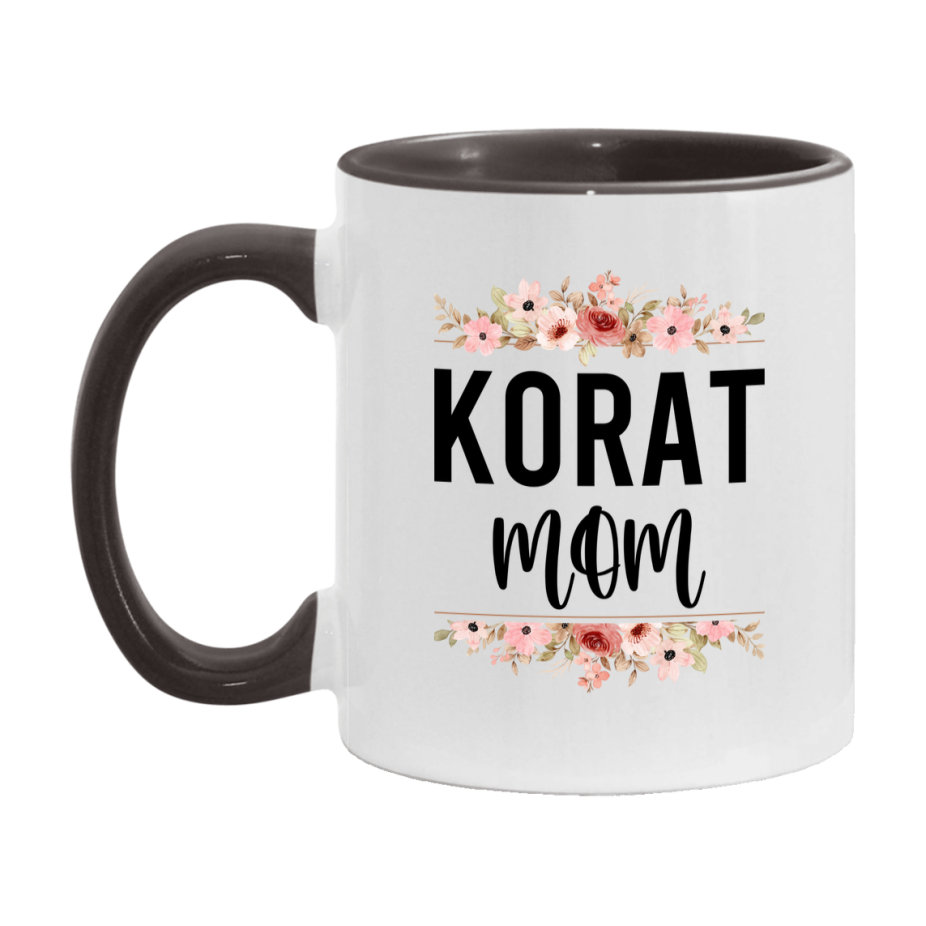 Korat Cat Mom Mug, Floral Cat Mug For Mom, 11Oz Or 15Oz Coffee Cup