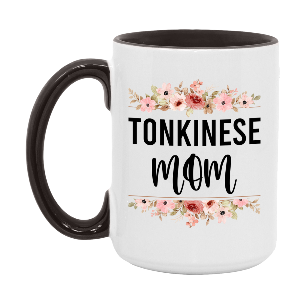 Tonkinese Cat Mom Mug, Floral Cat Mug For Mom, 11Oz Or 15Oz Coffee Cup