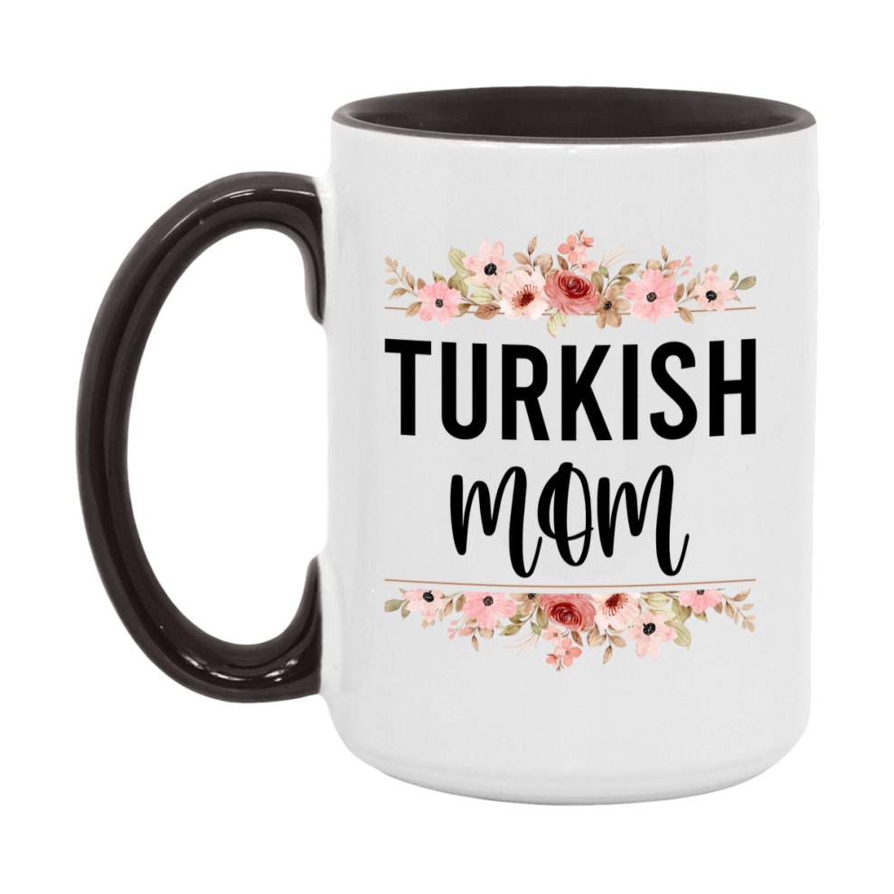 Turkish Cat Mom Mug, Floral Cat Mug For Mom, 11Oz Or 15Oz Coffee Cup