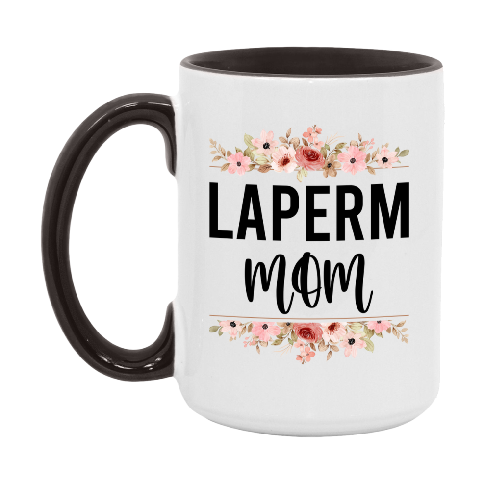 Laperm Cat Mom Mug, Floral Cat Mug For Mom, 11Oz Or 15Oz Coffee Cup