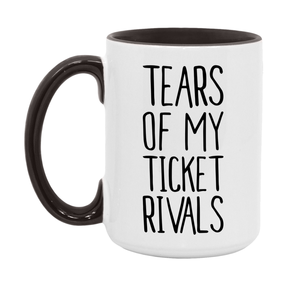 Funny Ticket Gameboard Mug – Tears Of My Ticket Rivals, 11Oz Or 15Oz White Ceramic Coffee Cup Gift