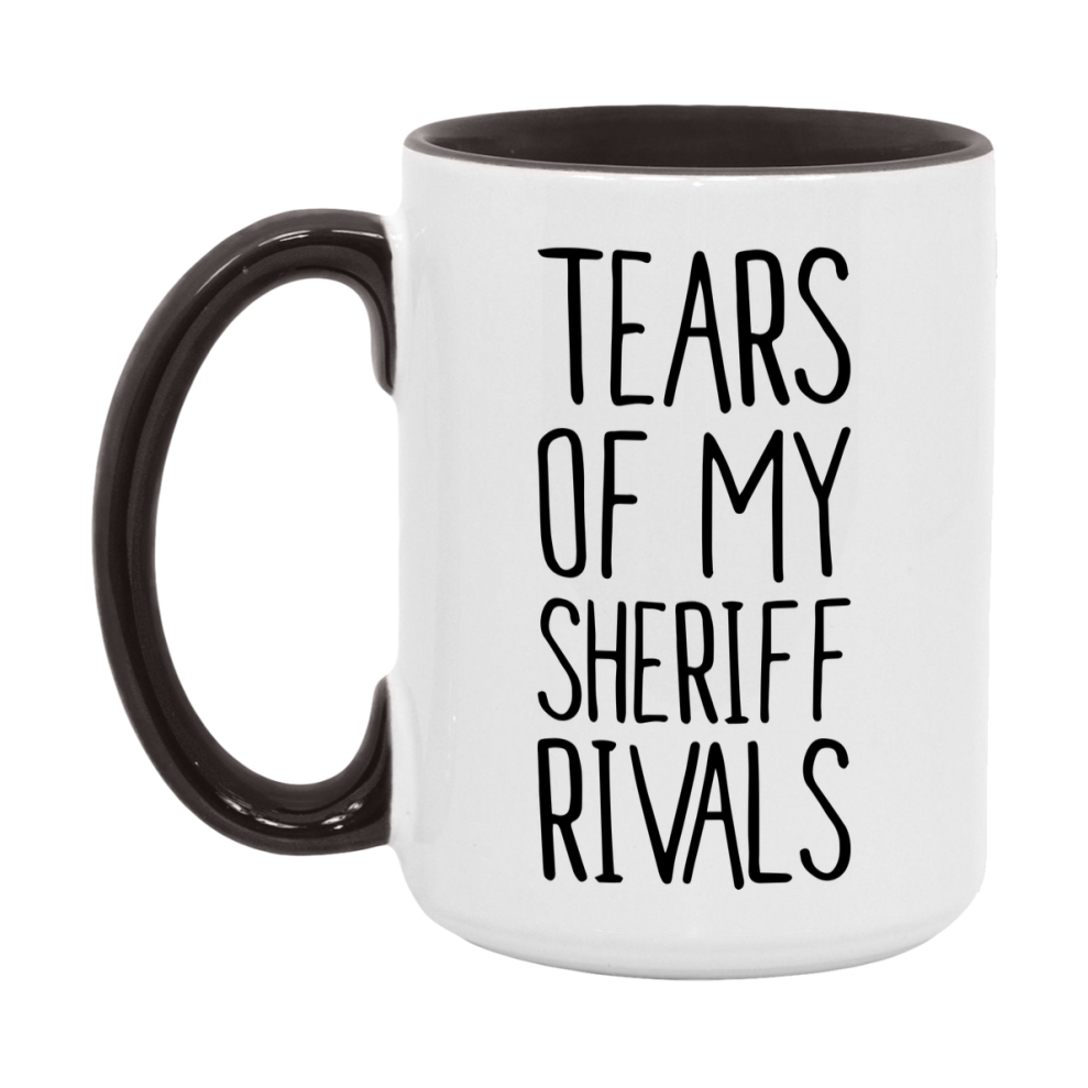 Funny Sheriff Gameboard Mug – Tears Of My Sheriff Rivals, 11Oz Or 15Oz White Ceramic Coffee Cup Gift
